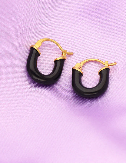 Fancy Black Color Bali Earrings