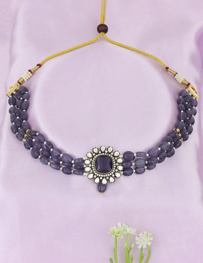 Designer Amethyst Beads Victorian Choker