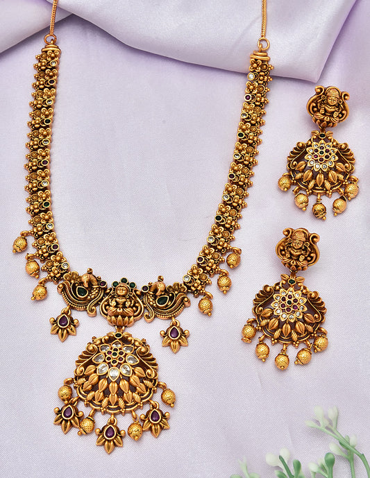 Designer Antique Mang Kempu Necklace Set