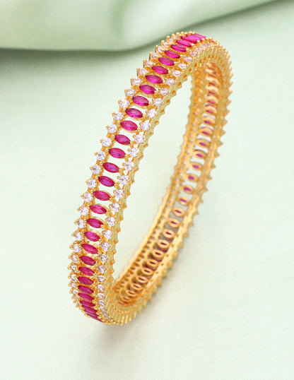 Designer Zirconia Ruby Bangle