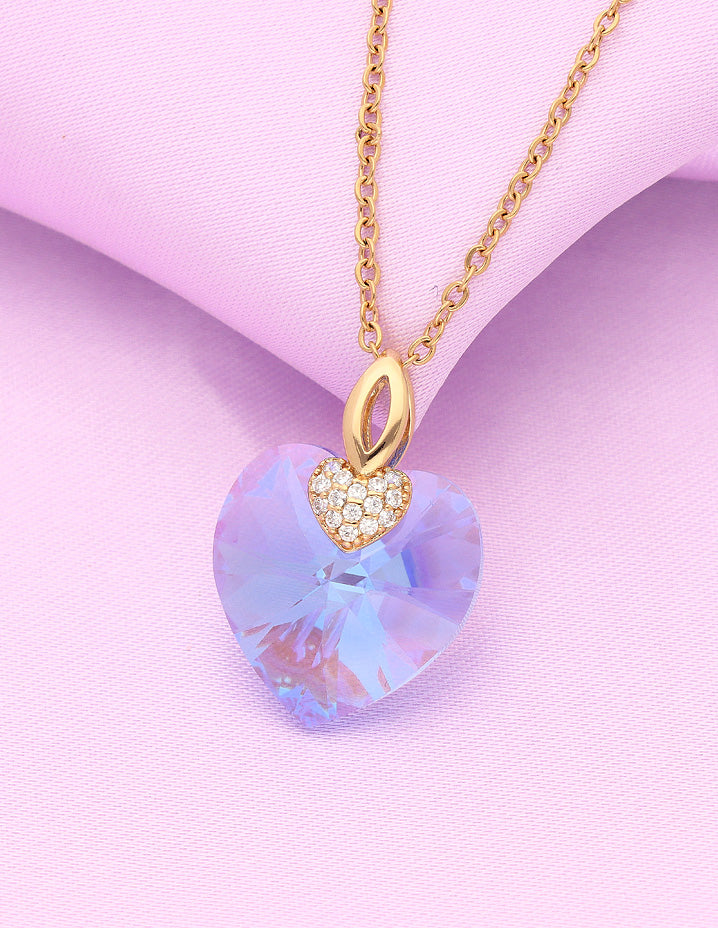 Swarovski Crystal Aqua Blue Chain Pendant – Violet & Purple Designer ...