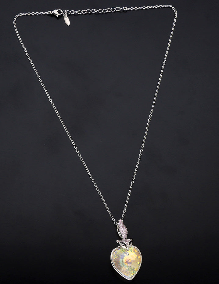 Swarovski Crystal Light Grey Opal Chain Pendant