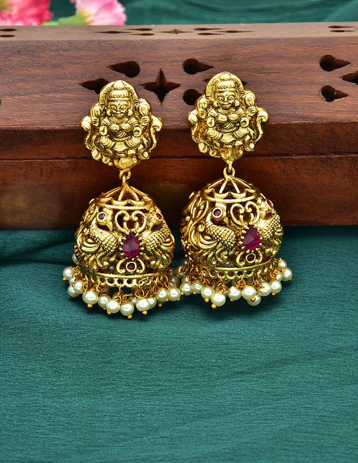 2 Layered Designer Antique Kempu Necklace Set