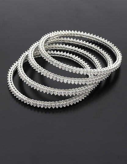 Designer Zircon Rhodhium Plated Bangles ZBGL10175