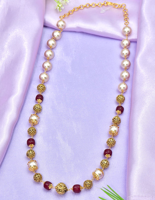 Designer Pearls and Ruby Beads Mala