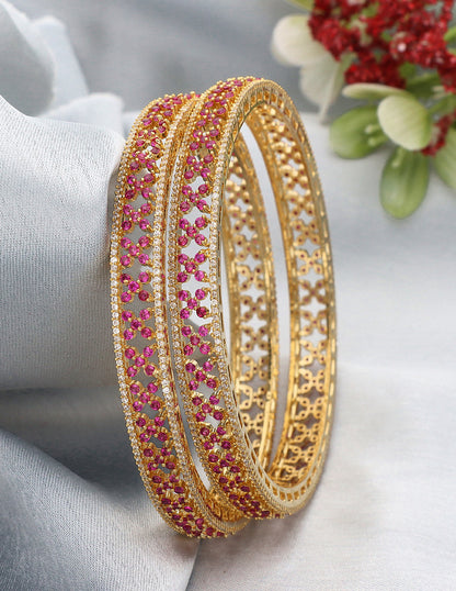 Designer Zircon Gold Plated Bangles ZBGL10955