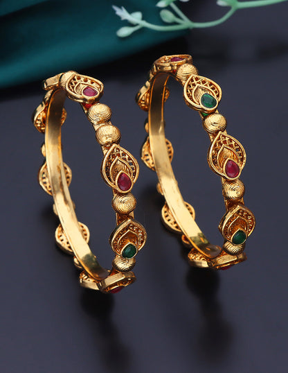 Matt Antique Drop Shape Kid Bangles ZBGL11139