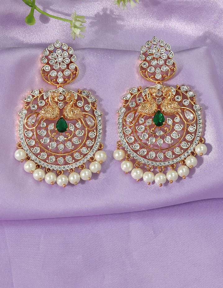 Designer Zirconia GJ Dangler Earrings