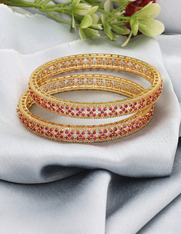 Designer Zircon Gold Plated Bangles ZBGL10955