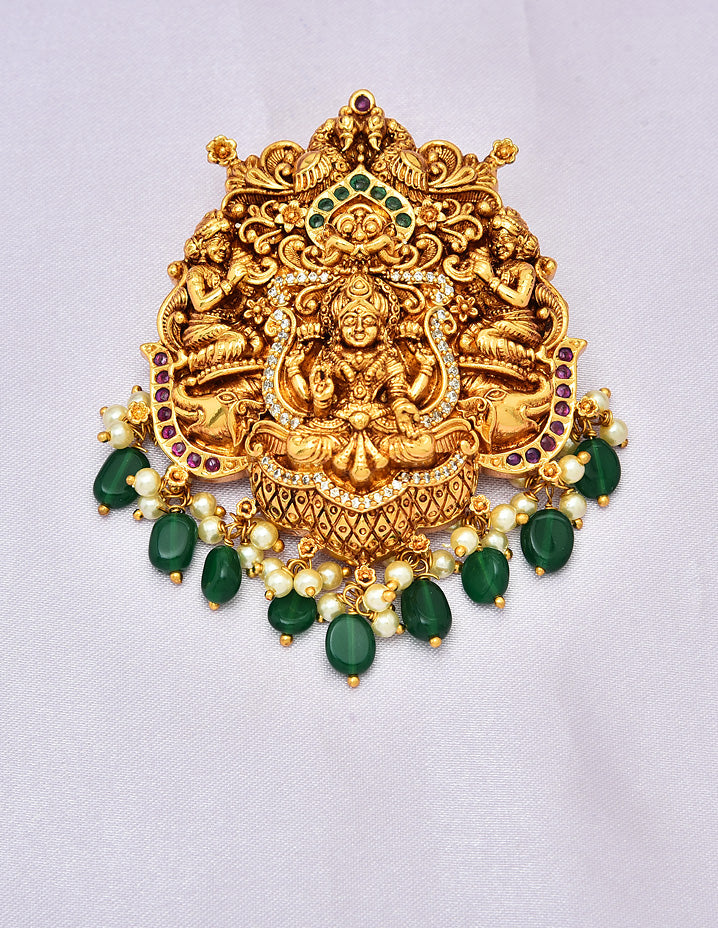 Designer Kempu Lakshmi Devi Pendant Set