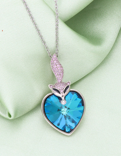 Swarovski Crystal Aqua Blue Chain Pendant