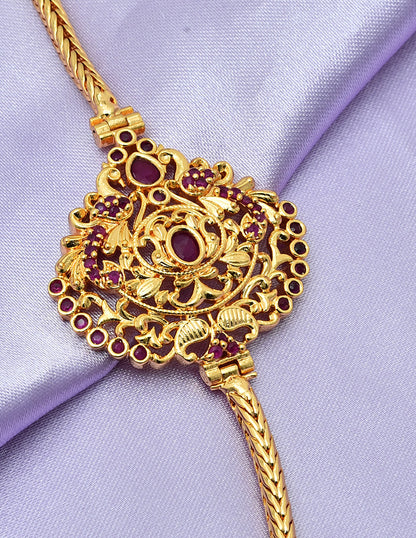 Designer Ruby Side Locket Chain