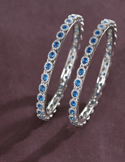 Designer Zirconia SkyBlue Bangles ZBGL11205