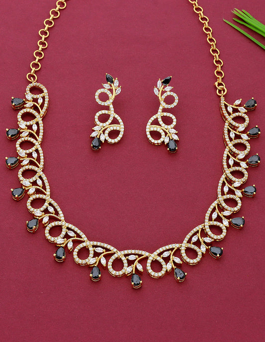 Designer Gold Plated Zirconia Necklace Set