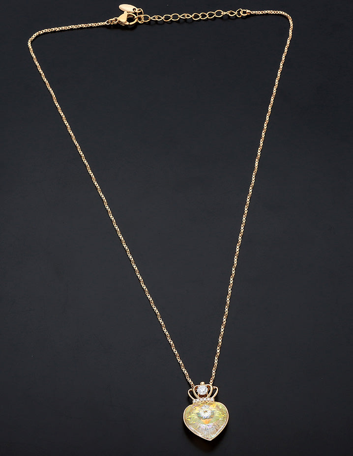 Swarovski Yellow and White Crystal Chain Pendant