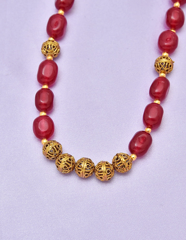 Designer Monalisa Ruby Beads Mala