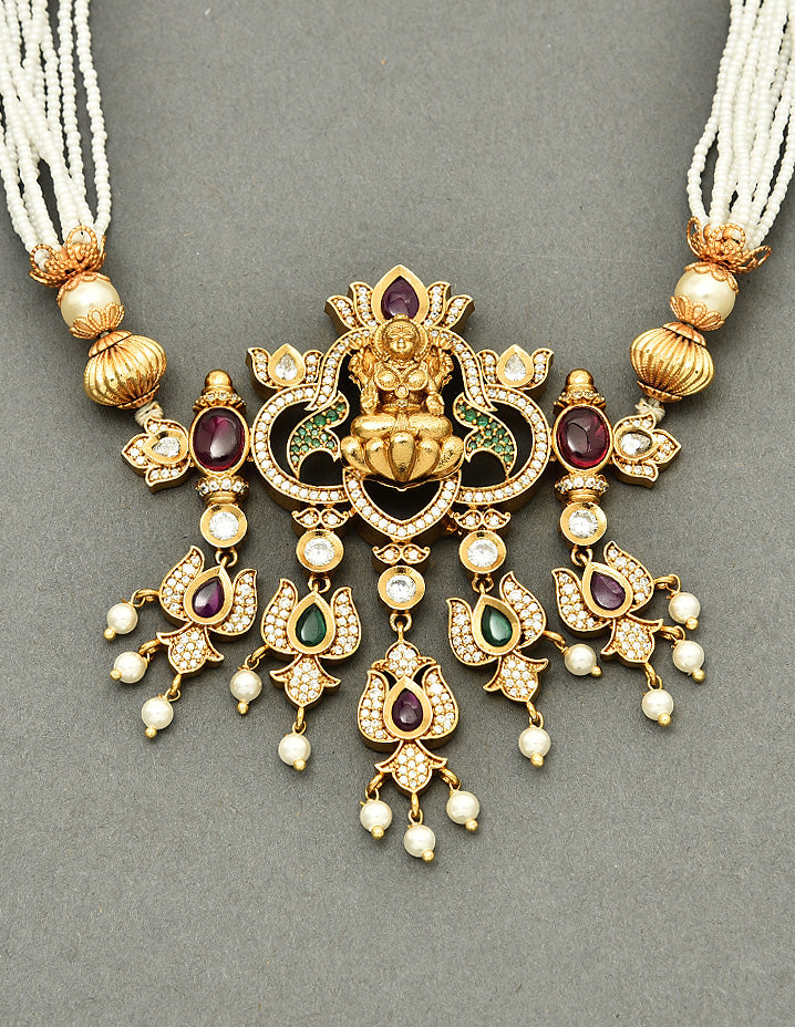 Designer Matt Lakshmi Devi Pearl Mala Set