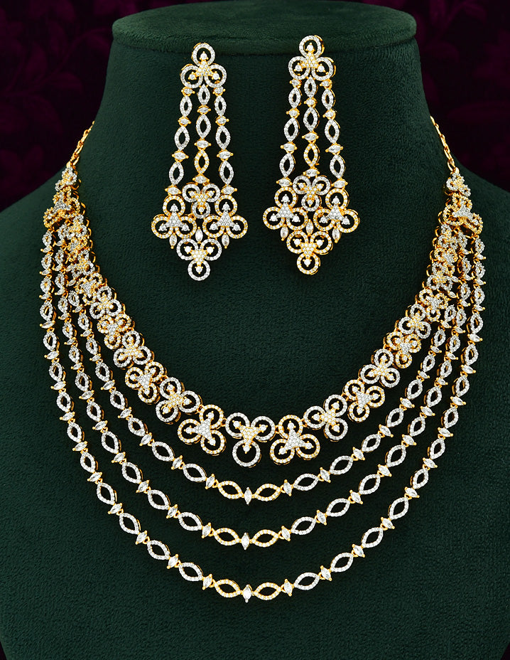 Designer GJ Polish 3 Layered Necklace Set