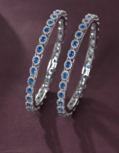 Designer Zirconia SkyBlue Bangles ZBGL11205