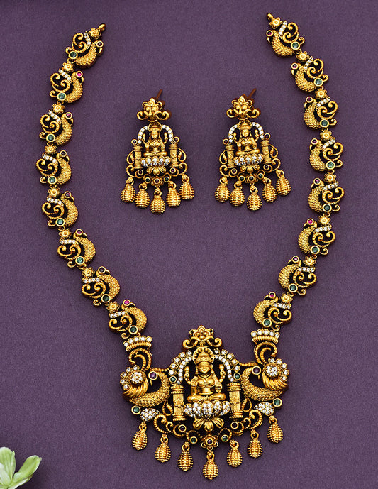 Designer Matt Lakshmi Devi Peacock Necklace Set