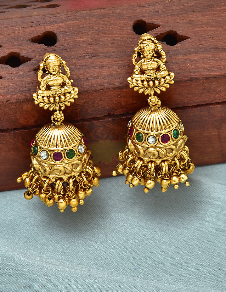 Matt Lakshmi Devi Kempu Guttapusalu Necklace Set