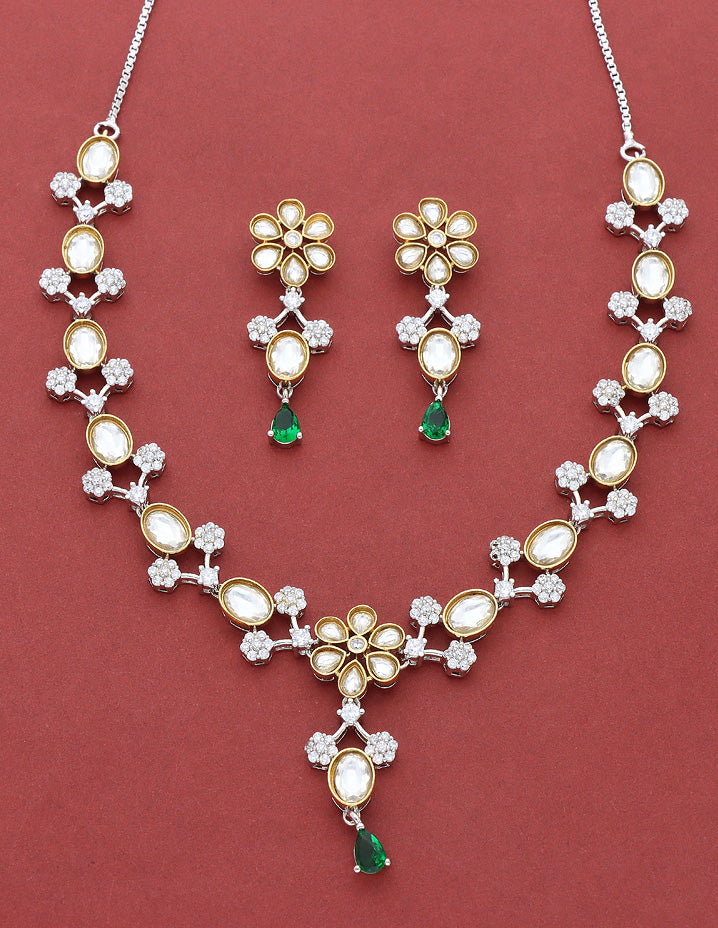 Designer GJ Zirconia Necklace Set