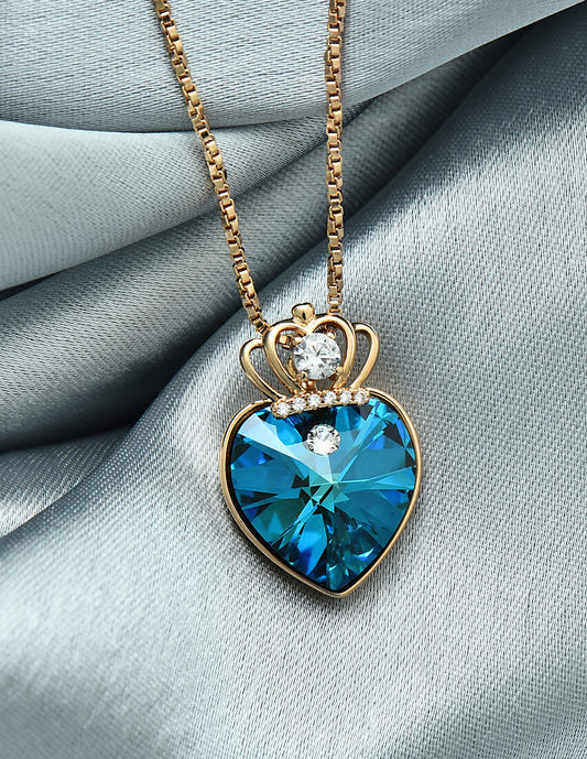 Swarovski Aqua Blue Crystal Chain Pendant