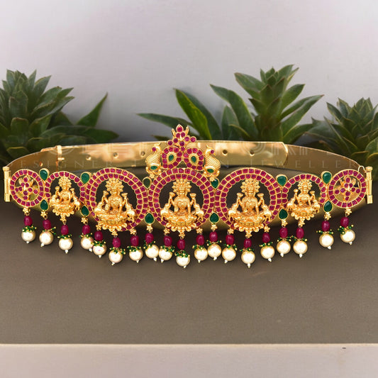 Traditional Matt Belt Vaddanam with Devi Motifs