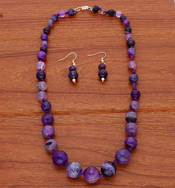 Designer Amethyst Cut Beads Mala Set