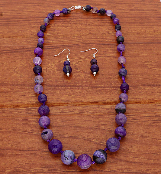 Designer Amethyst Cut Beads Mala Set