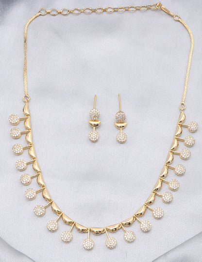 Designer Gold Polish Zirconia Necklace Set