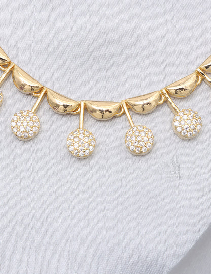 Designer Gold Polish Zirconia Necklace Set