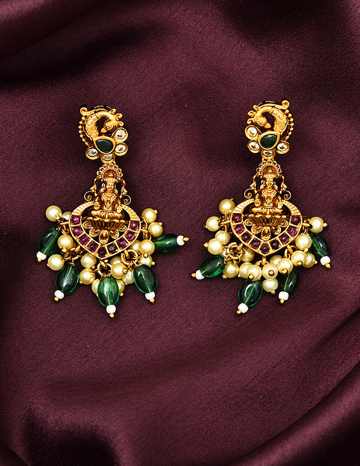 Designer Matt Lakshmi Devi Emerald Necklace Set