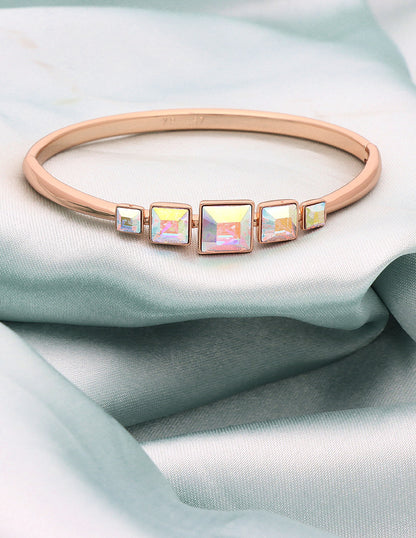 Designer Swarovski Crystal Rose Gold Polish Bracelet