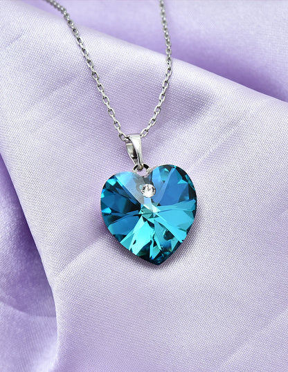 Swarovski Blue Crystal Chain Pendant