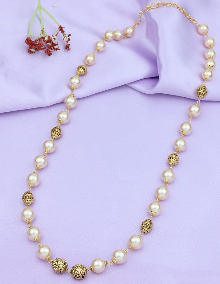 Designer Pearls and Golden Beads Mala