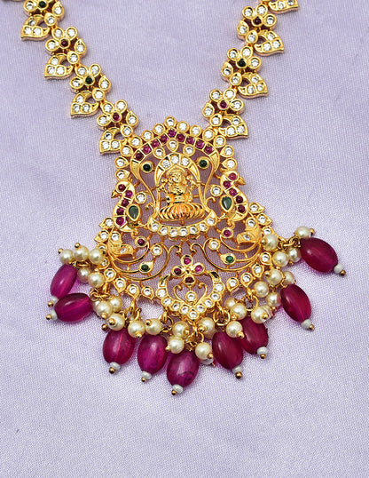 Designer Gold Pink Necklace Set