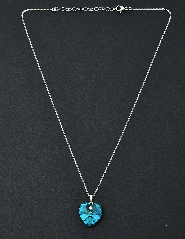 Swarovski Blue Crystal Chain Pendant