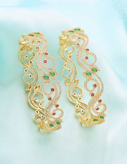 Designer Zirconia Rani Pink & Green ZBGL11146