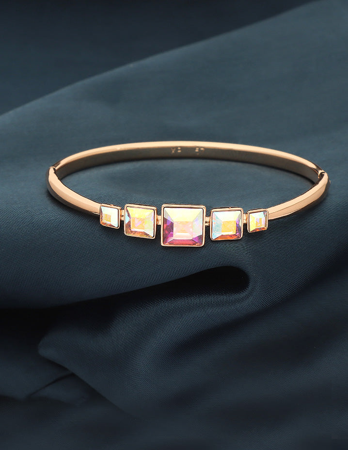 Designer Swarovski Crystal Rose Gold Polish Bracelet