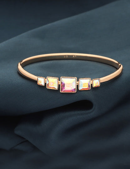 Designer Swarovski Crystal Rose Gold Polish Bracelet