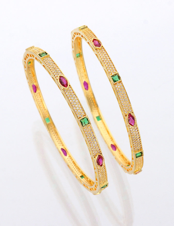 Designer Zircon Gold Plated Bangles ZBGL11046