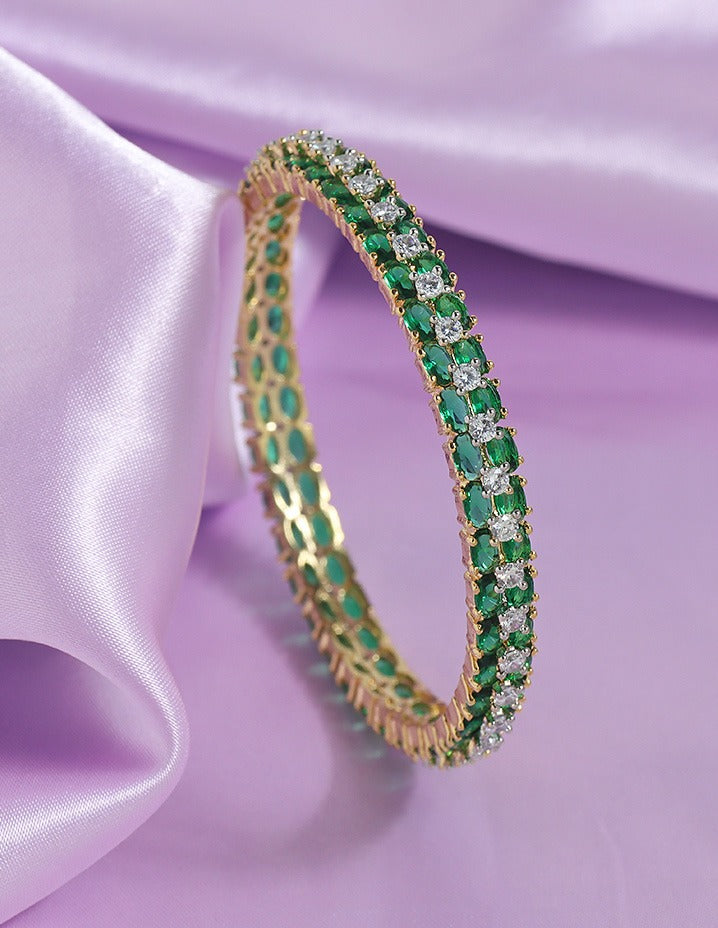 Designer Zirconia Emerald Bangle ZBGL11208