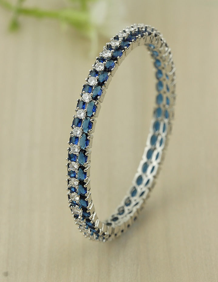 Designer Zirconia Navy Blue Bangle ZBGL11208