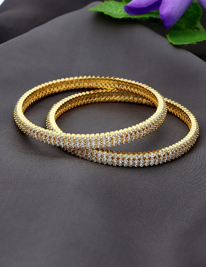 Designer Zircon Gold Plated Bangles ZBGL11004