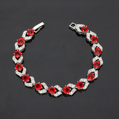 Designer Rhodhium Zirconia Chain Bracelet