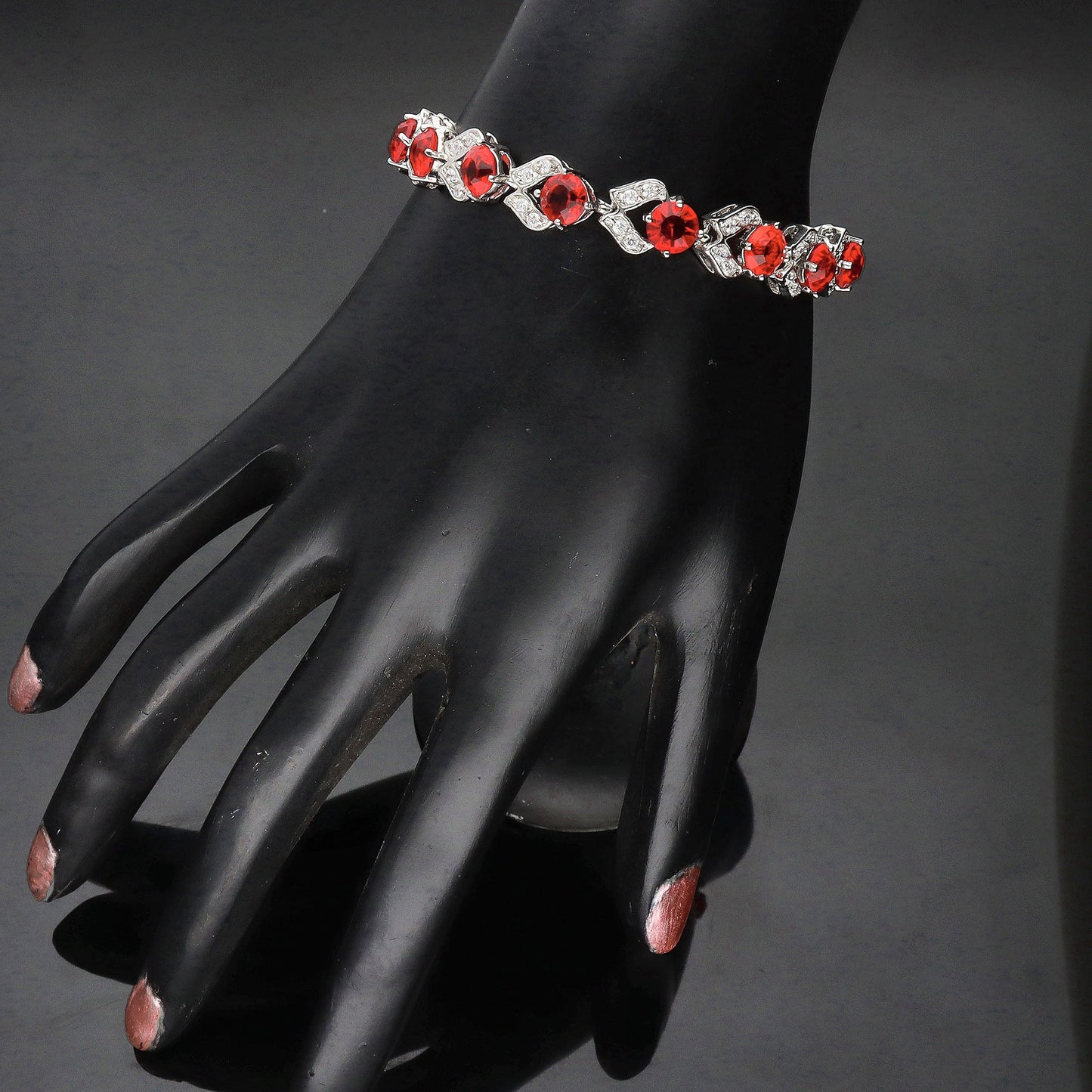 Designer Rhodhium Zirconia Chain Bracelet