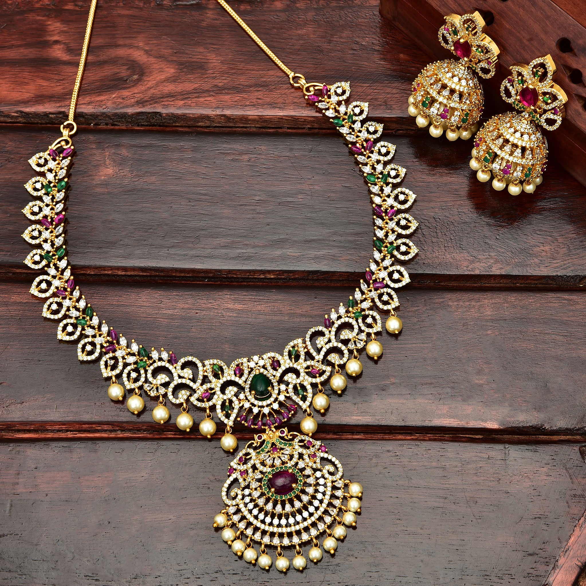 Cz necklace designs with on sale price