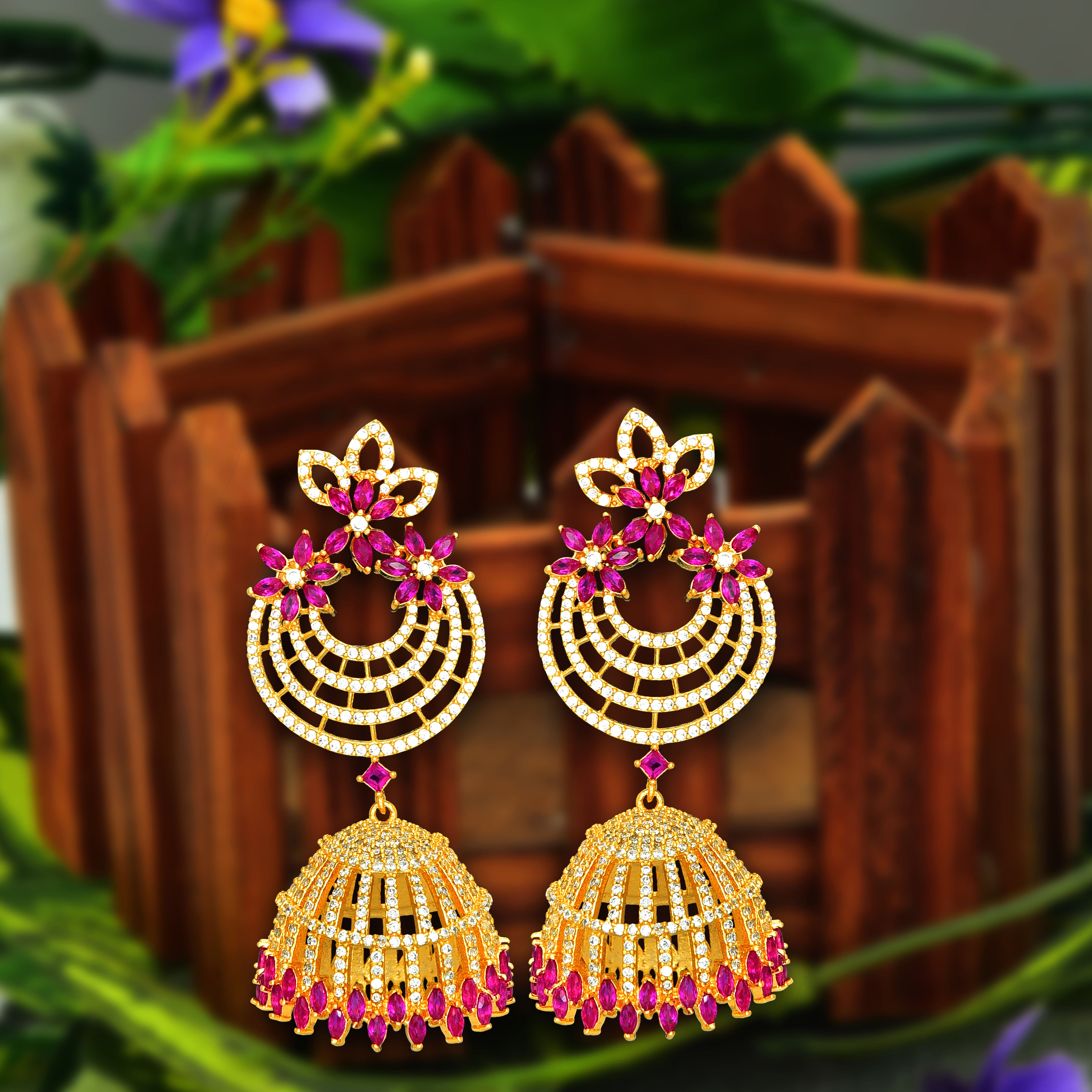 KP HANDICRAFTS Pinkish Purple Color Silk Thread Kundan Pearl Jhumka/Jhumka/ Purple  Jhumka/ Purple Earrings/ Pearl