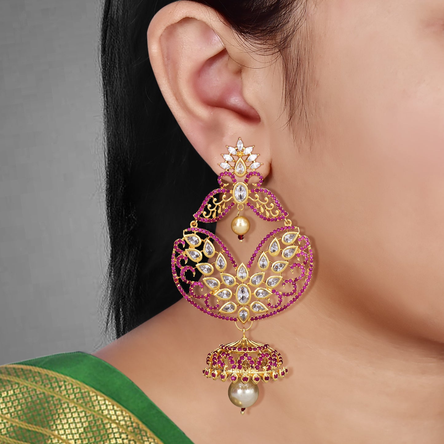 CZ Chandbutta Earrings 55879